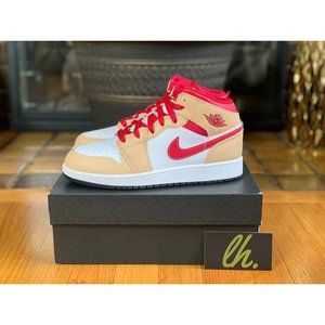 Size 5y Air Jordan 1 Mid "Cardinal Curry" 554725-201